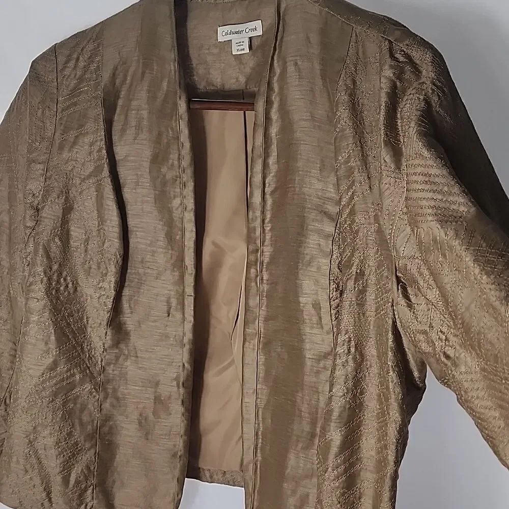 Linen Blend Neutral Lightweight Blazer Jacket Size XL